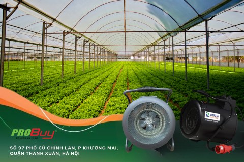 Quạt Sấy Gió Nóng Công Nghiệp MITSUTA – Giải Pháp Sấy Khô Canh Tác Trong Nhà Kính